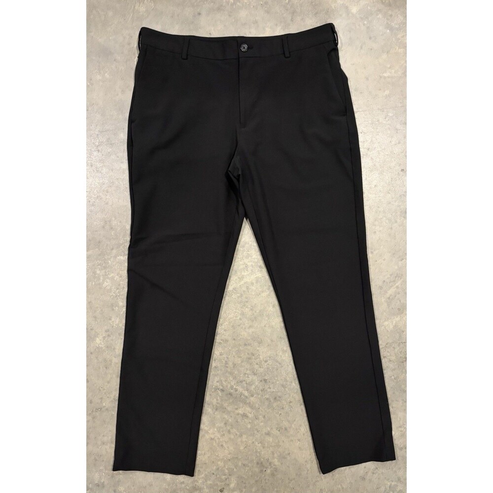 Van Heusen Flex Slim Fit Flat Front Stretch Pants Black Mens 34x32